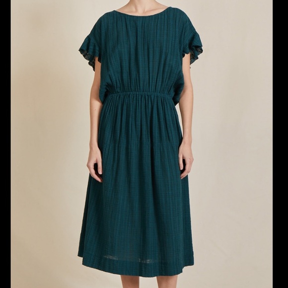 Apiece Apart Teal-Emerald Midi Dress - Picture 1 of 10